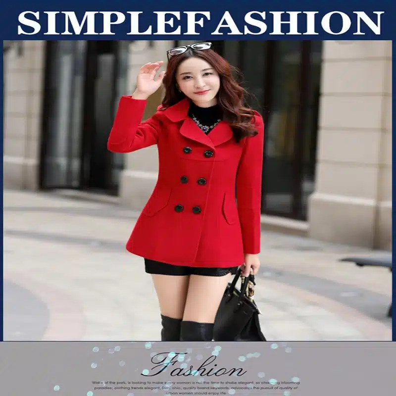 2017 Autumn Winter new fashion women wool coat double breasted coat elegant bodycon cocoon wool long coat Solid color tops LU304 2