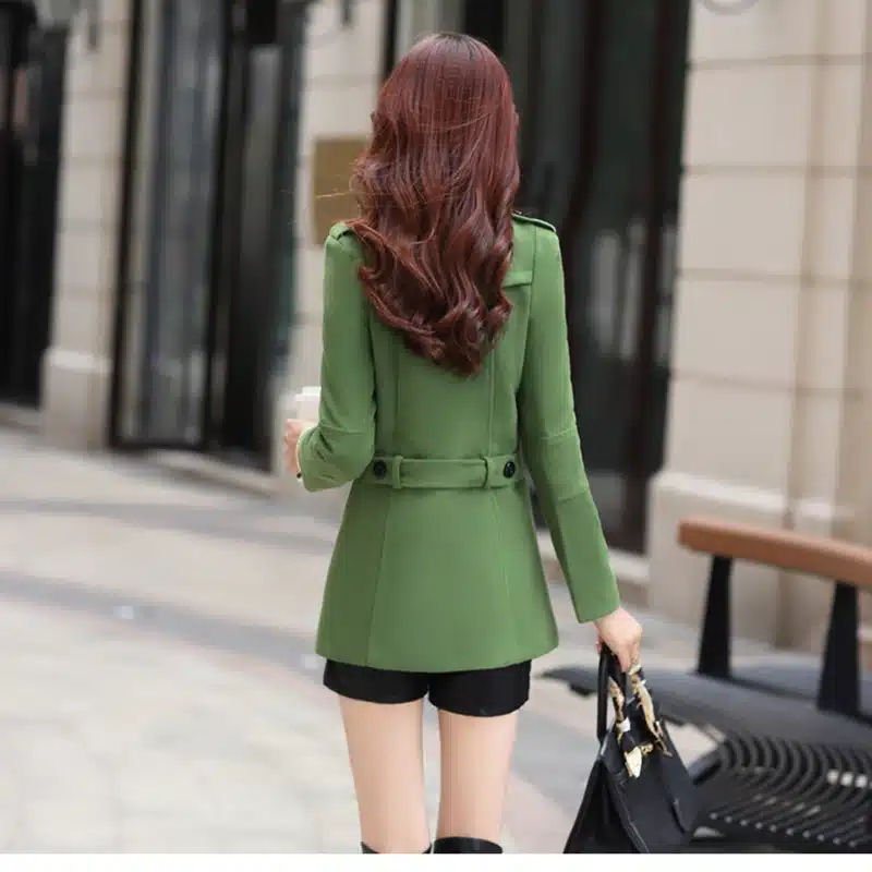 2017 Autumn Winter new fashion women wool coat double breasted coat elegant bodycon cocoon wool long coat Solid color tops LU304 7