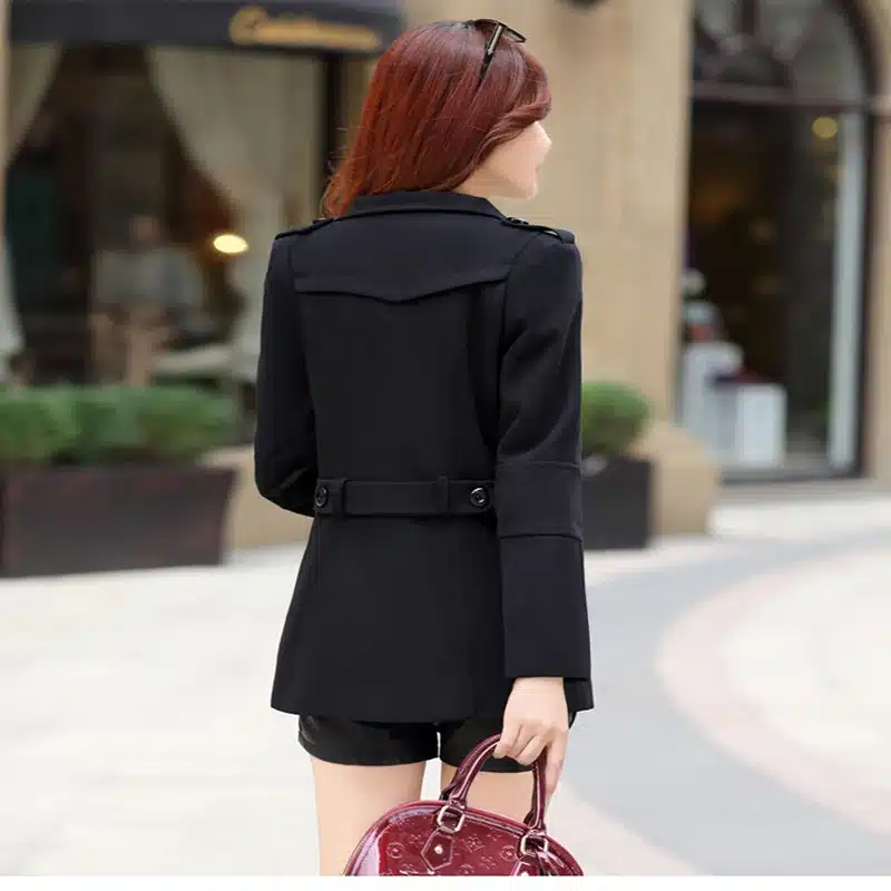 2017 Autumn Winter new fashion women wool coat double breasted coat elegant bodycon cocoon wool long coat Solid color tops LU304 16