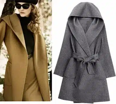 New Black Womens Autumn Winter Hooded Section Cashmere Jacket Outwear Long Slim Wool Coat casaco feminino manteau femme hiver 10