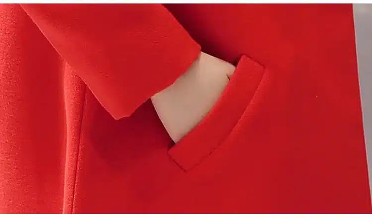 Women's Cashmere Coat 2017 New V-neck Solid Trench Woolen Coat Woman Warm Winter Jacket Overcoat Female Long Outwear Pocket 25