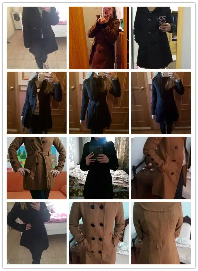 Uwback 2017 New Spring Woolen Coat Trench Women Slim Double Breasted Black Winter Coats Long Outerwear for Women QB323 4