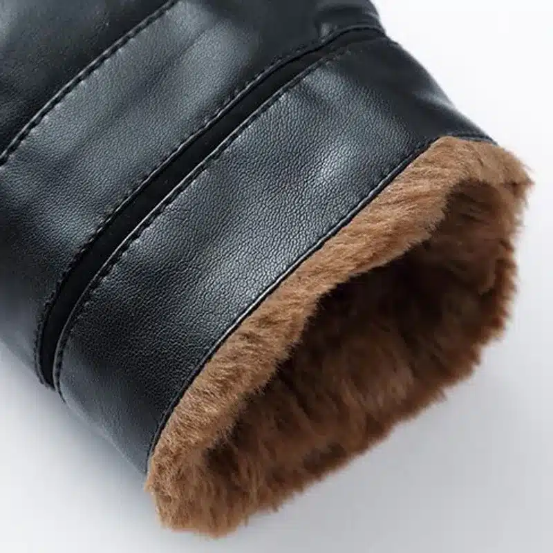 Plus Size 8XL Big and Tall Men Fur Lined Leather Jackets Winter Style Luxurious Brand Clothes Leather Fur Jacket Coats Men C036 21