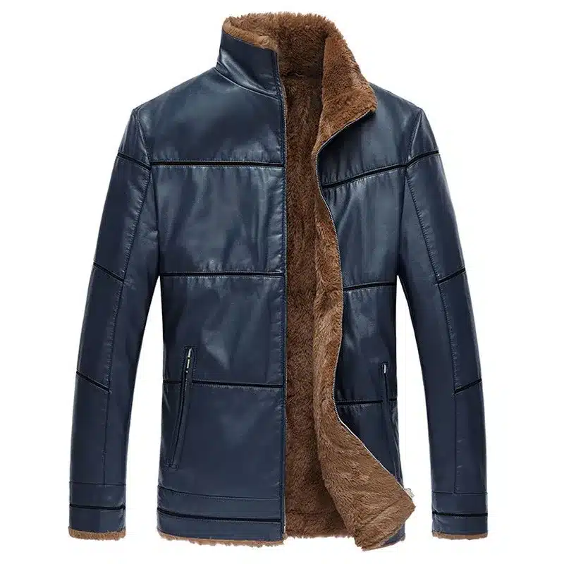 Plus Size 8XL Big and Tall Men Fur Lined Leather Jackets Winter Style Luxurious Brand Clothes Leather Fur Jacket Coats Men C036 23
