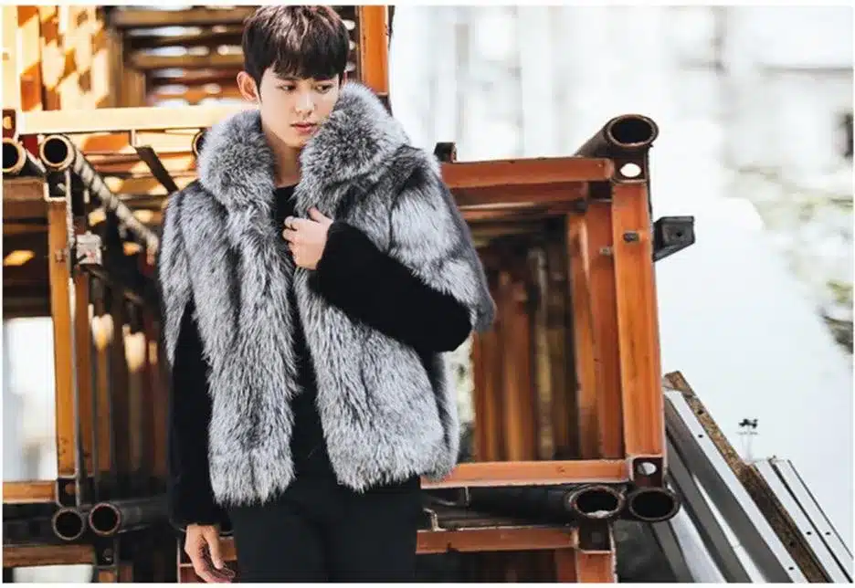 Large Size Mens Hooded Winter Autumn Faux Fur Overcoats Male Fox Fur Outwear Man-Made Fur Jackets Clothes Casual Coats J1676 4