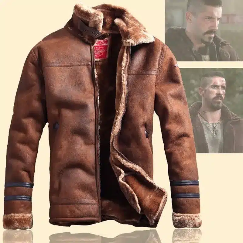 Russian Style Winter Mens Fur Faux Leather Jacket Casual Fashion Streewear Mens Faux Fur Leather Jackets Overcoat Velvet C235 16