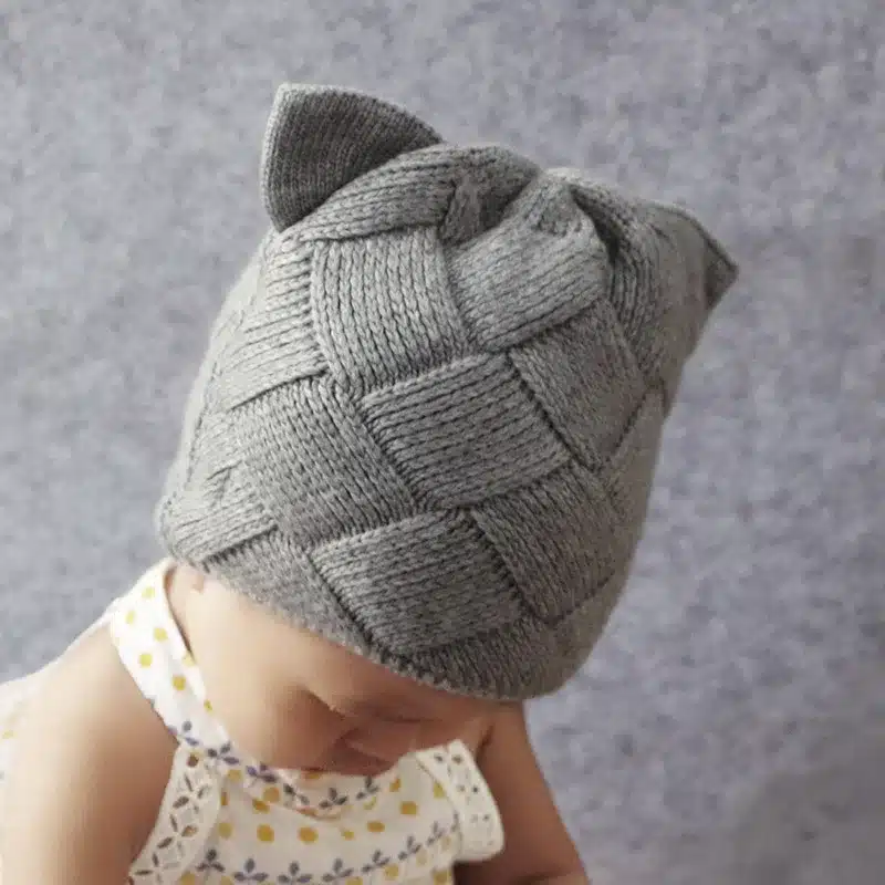 GZHiLOVINGL Cute Baby Girls Boys Kids Children Cat Ears Knitted Wool Hat 5 month-4 Years Kids Warm Winter Beanie Hat Girls Hats 3