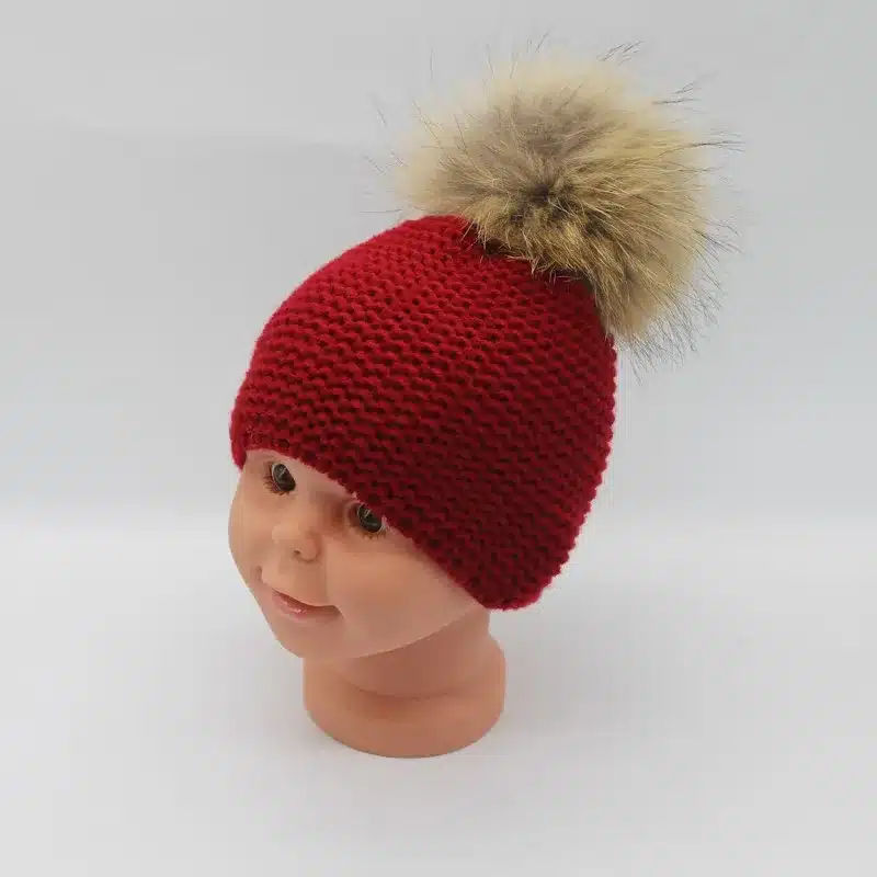 FURANDOWN Winter Hat Baby Children Raccoon Fur Pompom Hats Boy And Girls Warm Beanie Hat Cap For Kids 31