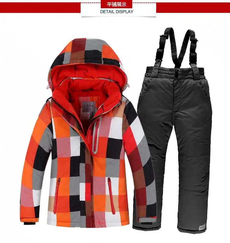 OLEKID Winter Children Ski Suit Windproof Warm Girls Clothing Set Jacket + Overalls Boys Clothes Set 3-16 Years Kids Snow Suits 14