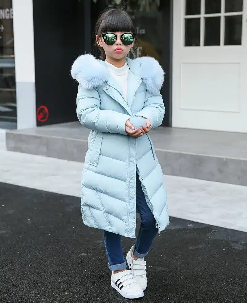 HSSCZL winter girls Down jackets long warm big girl 2016 new thick coat outerwear hooded Artificial fur collar parka overcoat 16