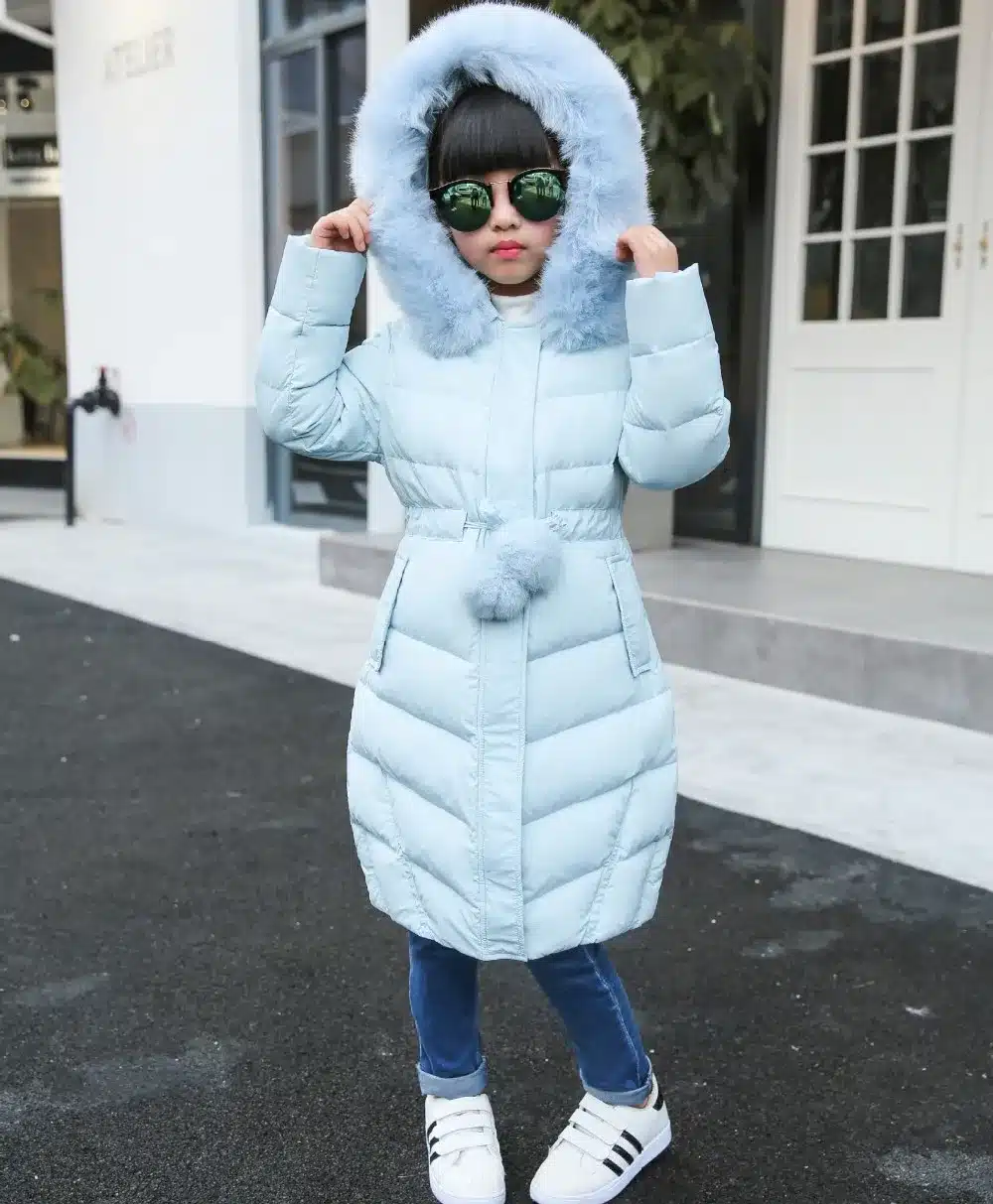 HSSCZL winter girls Down jackets long warm big girl 2016 new thick coat outerwear hooded Artificial fur collar parka overcoat 18