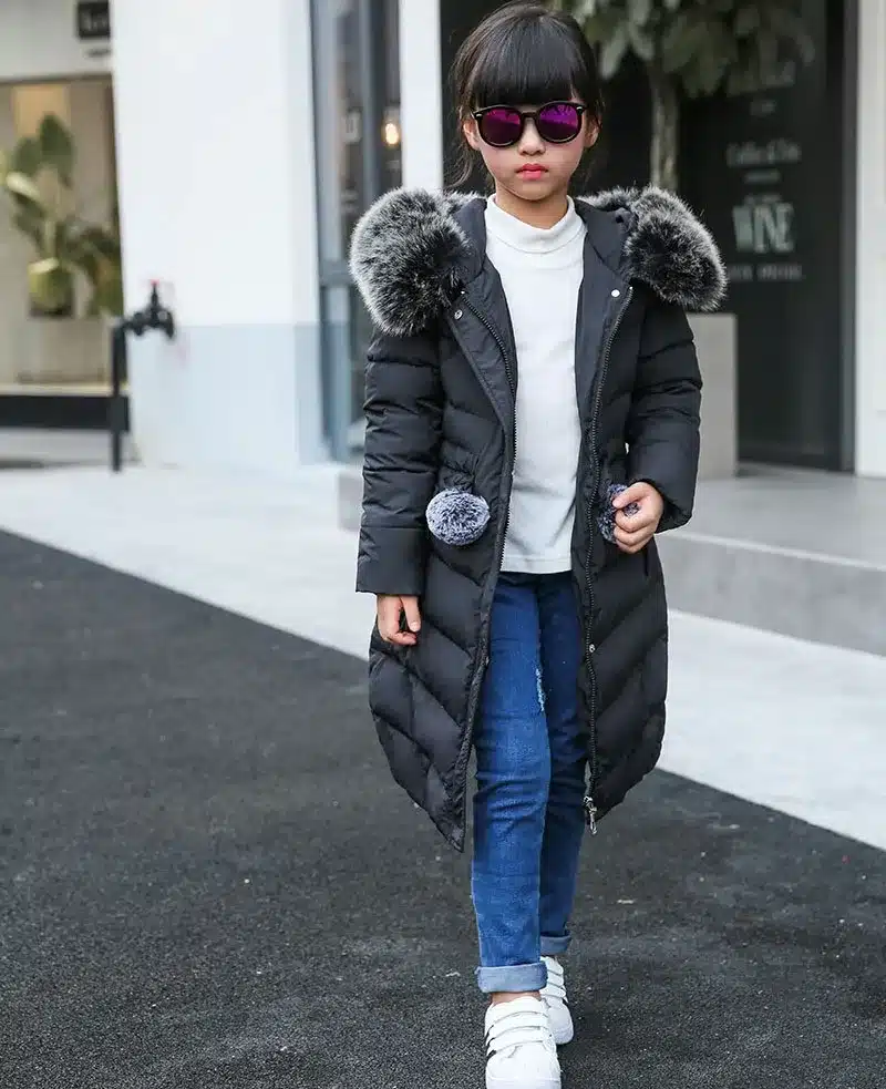 HSSCZL winter girls Down jackets long warm big girl 2016 new thick coat outerwear hooded Artificial fur collar parka overcoat 22