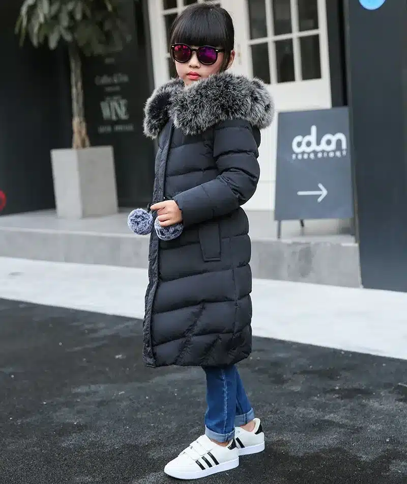 HSSCZL winter girls Down jackets long warm big girl 2016 new thick coat outerwear hooded Artificial fur collar parka overcoat 23