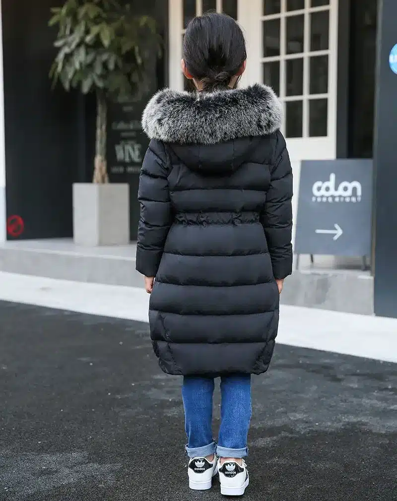 HSSCZL winter girls Down jackets long warm big girl 2016 new thick coat outerwear hooded Artificial fur collar parka overcoat 24