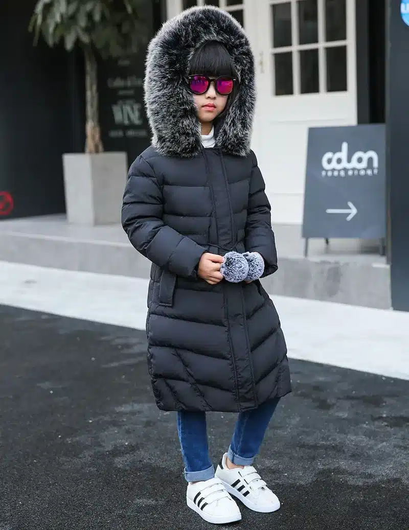 HSSCZL winter girls Down jackets long warm big girl 2016 new thick coat outerwear hooded Artificial fur collar parka overcoat 25