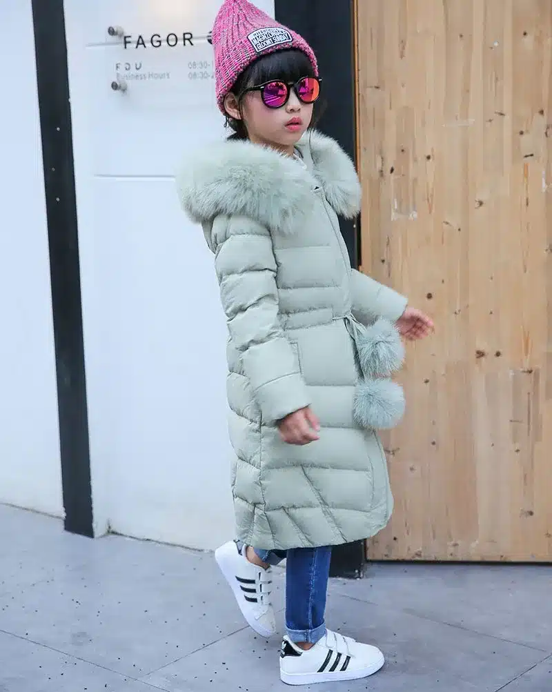HSSCZL winter girls Down jackets long warm big girl 2016 new thick coat outerwear hooded Artificial fur collar parka overcoat 26