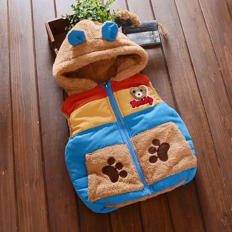 2017 New Baby Boys Girls Winter Coat Kids Warm Vest Children thicken Outerwear Jacket fashion cartoon hooded 3 Colors 18