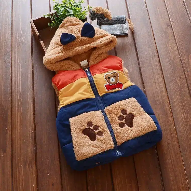 2017 New Baby Boys Girls Winter Coat Kids Warm Vest Children thicken Outerwear Jacket fashion cartoon hooded 3 Colors 25