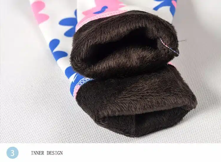Popular print flower Girls leggings kids winter plus velvet pants chindren skinny thickening ankle length leggings 3-11Y SCW2203 30