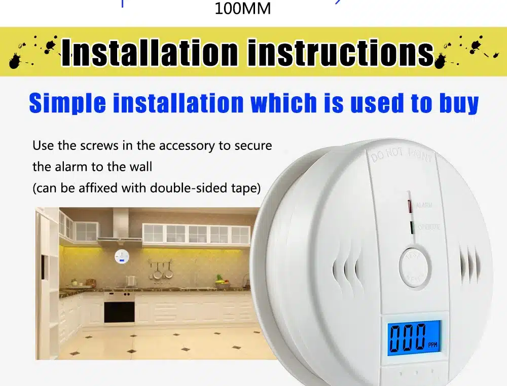 Home Security 85dB Warning High Sensitive LCD Photoelectric Independent CO Gas Sensor Carbon Monoxide Poisoning Alarm System 11