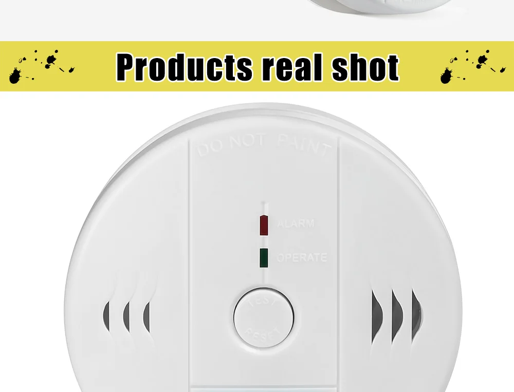 Home Security 85dB Warning High Sensitive LCD Photoelectric Independent CO Gas Sensor Carbon Monoxide Poisoning Alarm System 12