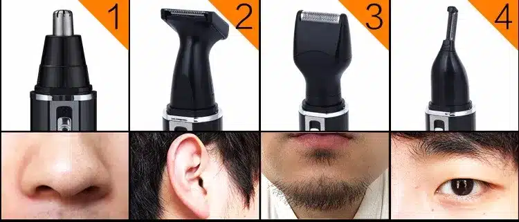 4 In 1 Rechargable Ear Nose Trimmer Electric Shaver Beard Face Eyebrows Nose Ear Hair Trimmer Automatic Removal Shaver For Men 19