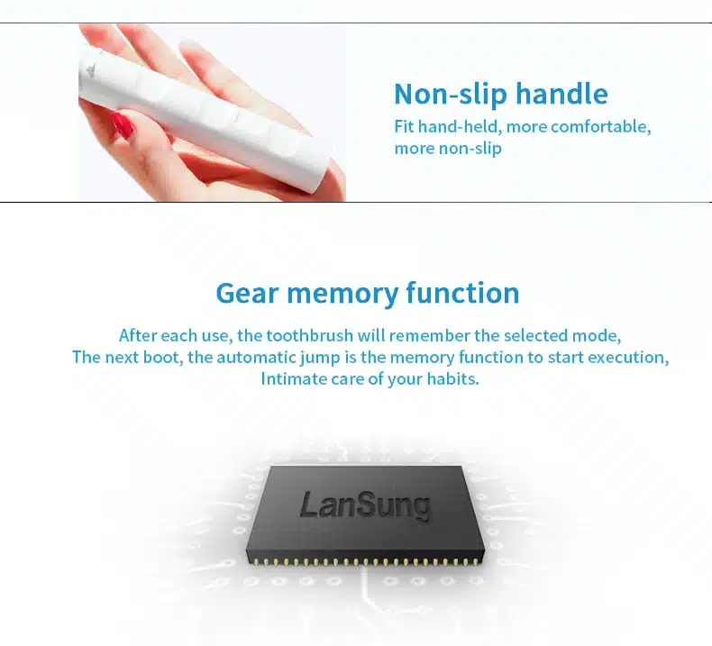 LANSUNG Wireless Rechargeable Ultrasonic Presented 4 Toothbrush heads BrushSets Whitening Teeth Sonic Brush Electric Toothbrush 11