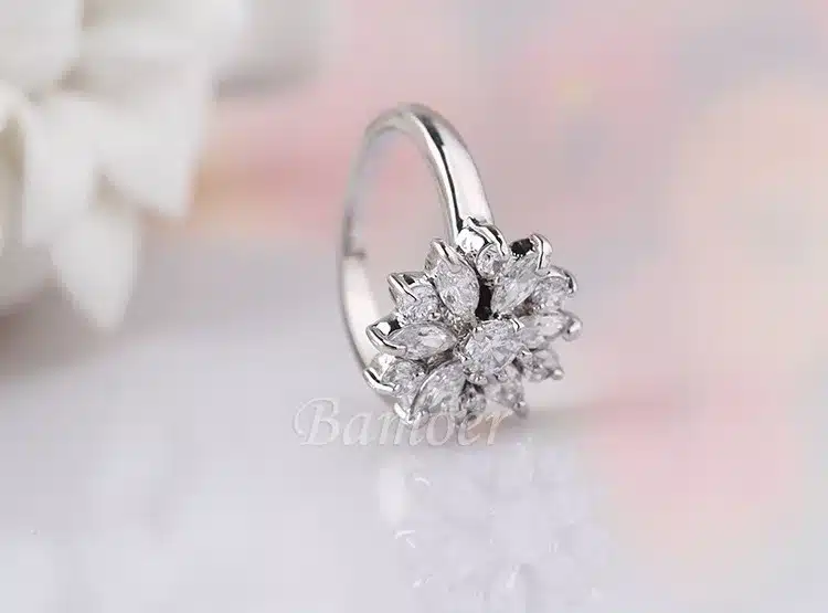 BAMOER 3 Colors Rose Gold Color Finger Ring for Women with AAA Multicolor Cubic Zircon Wedding Berloque #6 7 8 9 JIR031 32