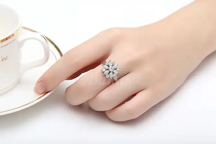 BAMOER 3 Colors Rose Gold Color Finger Ring for Women with AAA Multicolor Cubic Zircon Wedding Berloque #6 7 8 9 JIR031 34