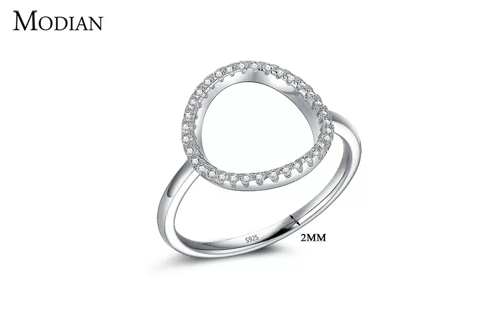 Classic Fashion Hollow out Hoop Sparkling White And Rose Ring Cubic Zirconia Jewelry Real Solid 925 Sterling Silver Rings 25
