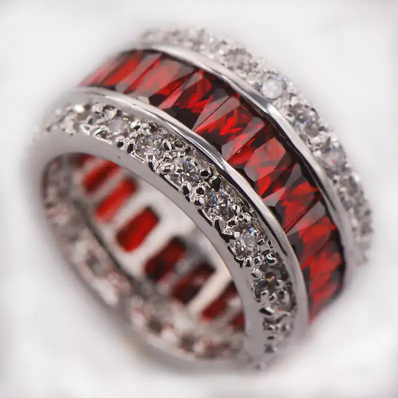 Weinuo Sterling-Silver-Jewelry Multi Colour Crystal Zircon 925 Sterling Silver Jewelry Wholesale Retail Ring for Women Size 6-12 42