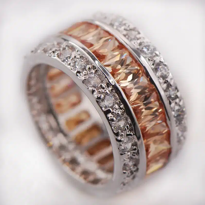Weinuo Sterling-Silver-Jewelry Multi Colour Crystal Zircon 925 Sterling Silver Jewelry Wholesale Retail Ring for Women Size 6-12 43