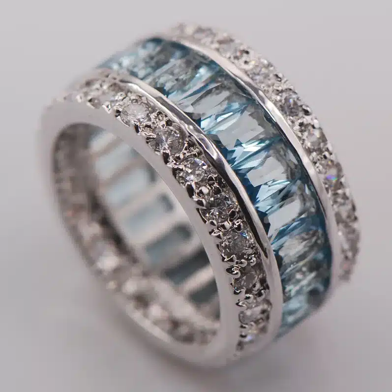 Weinuo Sterling-Silver-Jewelry Multi Colour Crystal Zircon 925 Sterling Silver Jewelry Wholesale Retail Ring for Women Size 6-12 45