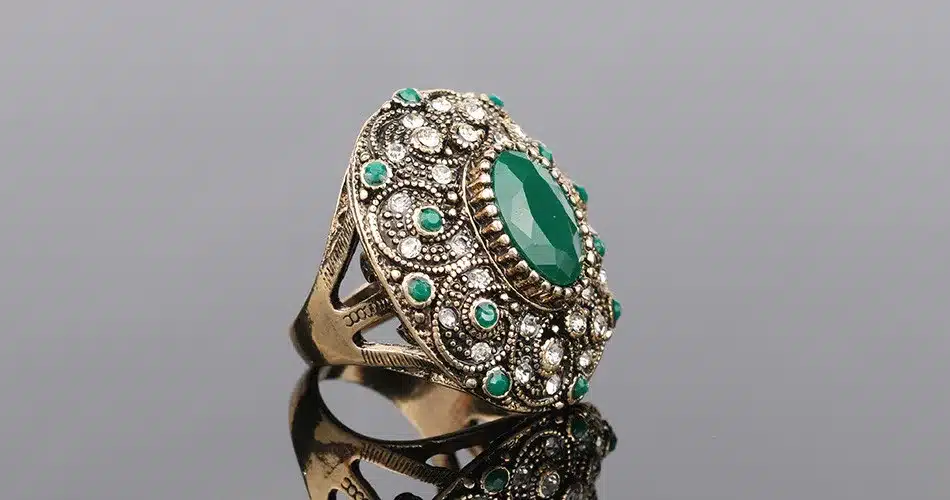 Fashion Vintage Jewelry Rings Unique Plated Ancient Gold Mosaic AAA Crystal Big Oval Ring For Women 2016 New Anillo 28