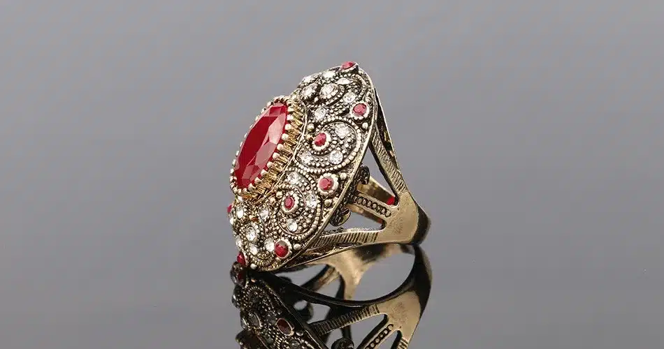 Fashion Vintage Jewelry Rings Unique Plated Ancient Gold Mosaic AAA Crystal Big Oval Ring For Women 2016 New Anillo 29