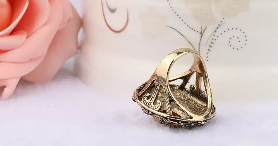 Fashion Vintage Jewelry Rings Unique Plated Ancient Gold Mosaic AAA Crystal Big Oval Ring For Women 2016 New Anillo 30