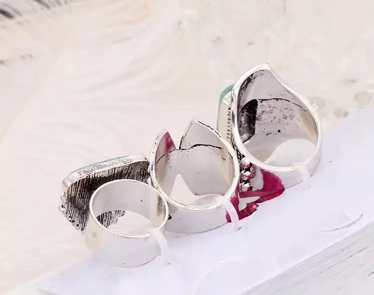 17KM 3pcs/Set Boho Vintage Punk Silver Color Stone Midi Finger Rings For Women /Men Bohemian Ring Set Jewelry Anillos 50