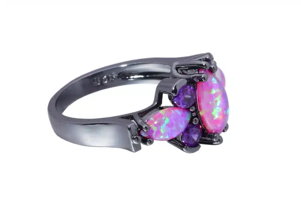 CiNily Created Pink Fire Opal Purple Zircon Black Gold Color Wholesale Hot Sell Fashion for Women Jewelry Ring Size 5-12 OJ8129 17
