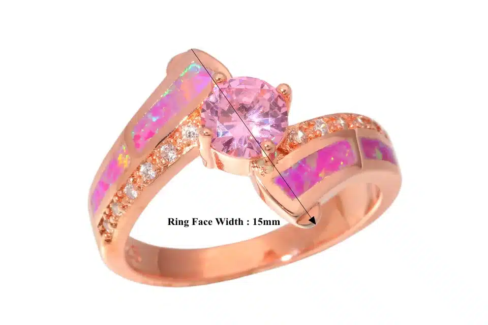 CiNily Created Pink Fire Opal Pink Zircon Cubic Zirconia Rose Gold Color Wholesale Hot for Women Jewelry Ring Size 5-12 OJ5653 17
