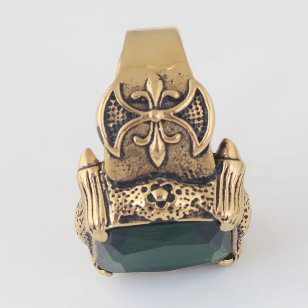 Valily Jewelry Men Ring Gold-color Crystal Gothic Dragon Claw Biker Rings for Women Stainless steel Punk Biker Male 11