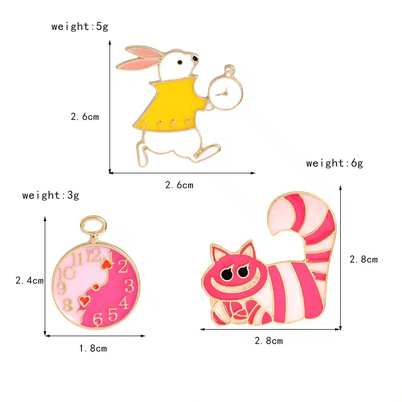 14 pcs/set Fairy Alice Hat Cake Castle Heart Crown Candle Syrup Rabbit Clock Cat Kitten Brooch Button Pins Jacket Badge Jewelry 13