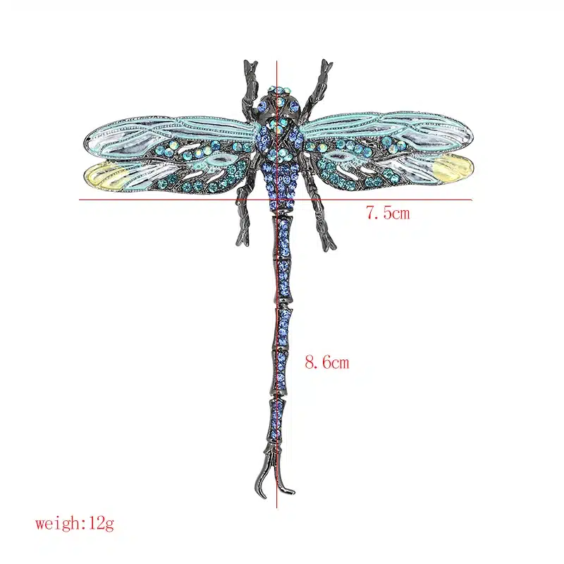 High Quality Crystal Dragonfly Brooches for Women Girl Green Jewelry Scarf Lapel Pins Brooch Antique Accessories O2202-1 15