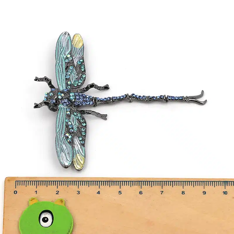 High Quality Crystal Dragonfly Brooches for Women Girl Green Jewelry Scarf Lapel Pins Brooch Antique Accessories O2202-1 18