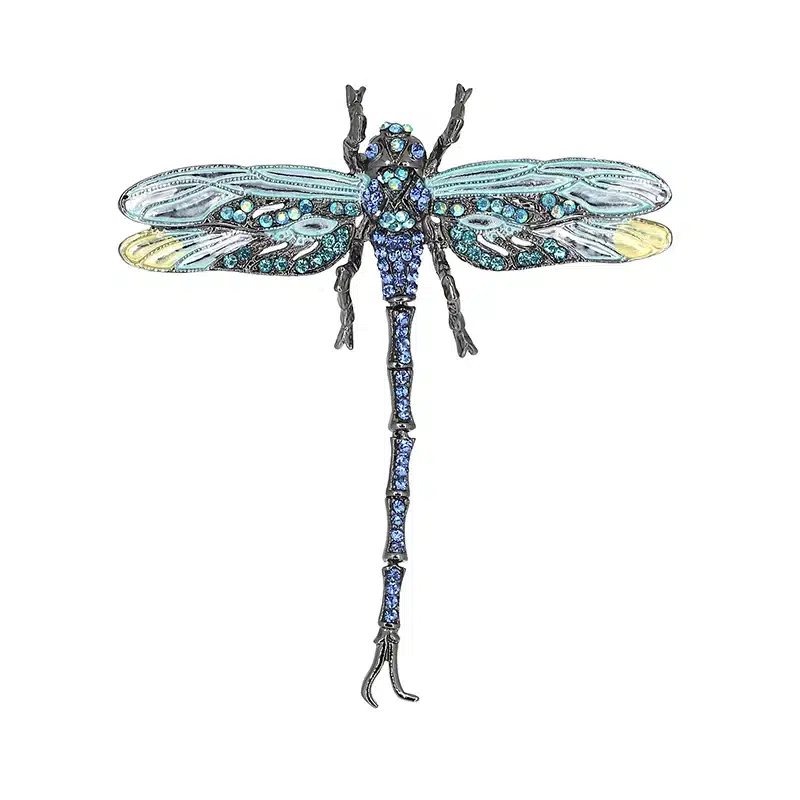 High Quality Crystal Dragonfly Brooches for Women Girl Green Jewelry Scarf Lapel Pins Brooch Antique Accessories O2202-1 19