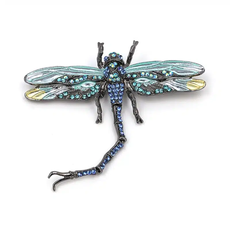 High Quality Crystal Dragonfly Brooches for Women Girl Green Jewelry Scarf Lapel Pins Brooch Antique Accessories O2202-1 21
