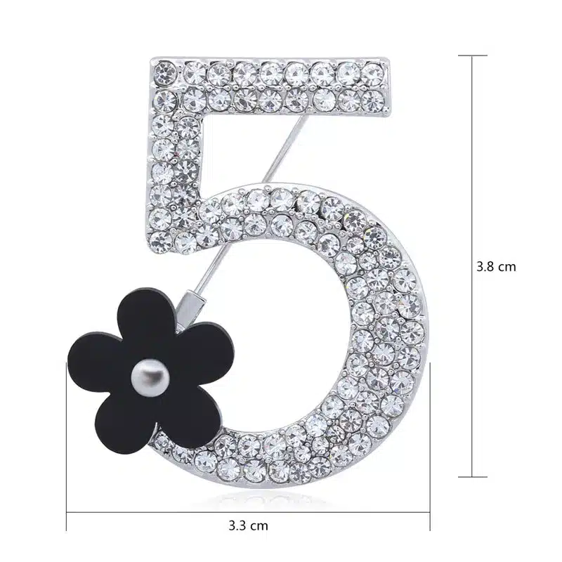 2016 New Brand Brooches Letter 5 Full Crystal Rhinestone Brooch Pins For Women Party Flower Number Brooches Jewelry (AS860023) 11