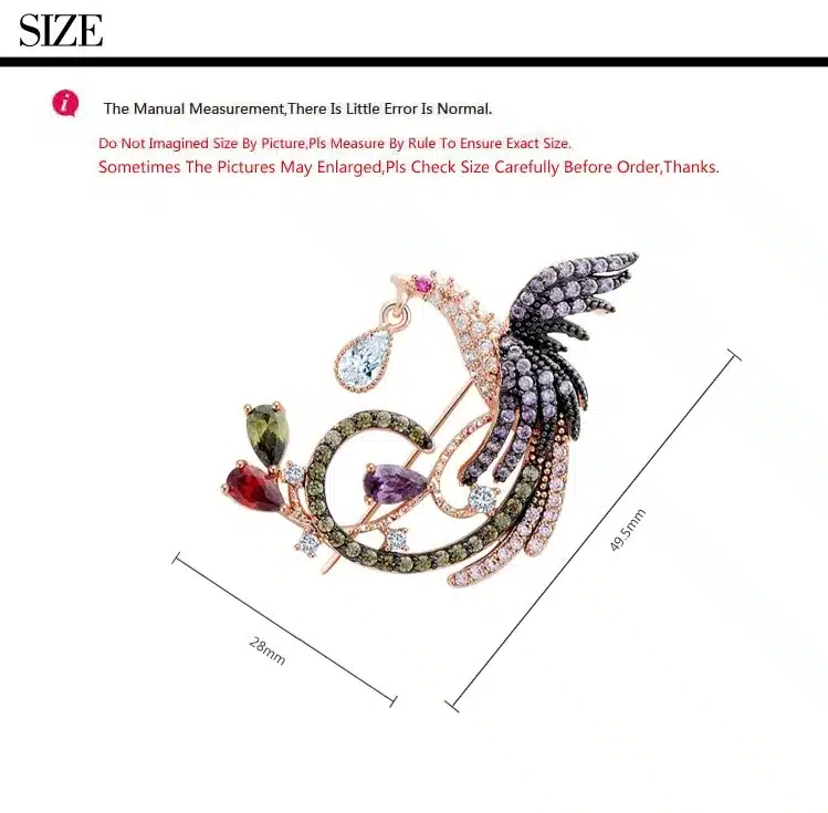 LUOTEEMI Unique hot Selling Women Wedding Brooches Luxury Colorful Zircon Phoenix Bird Brooch Pins for Wedding Party Gift 40