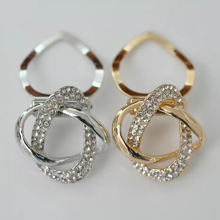 2017Dual purpose scarf accessories jewelry plated alloy twine scarf clip brooch for scarf rhinestone brooch 1