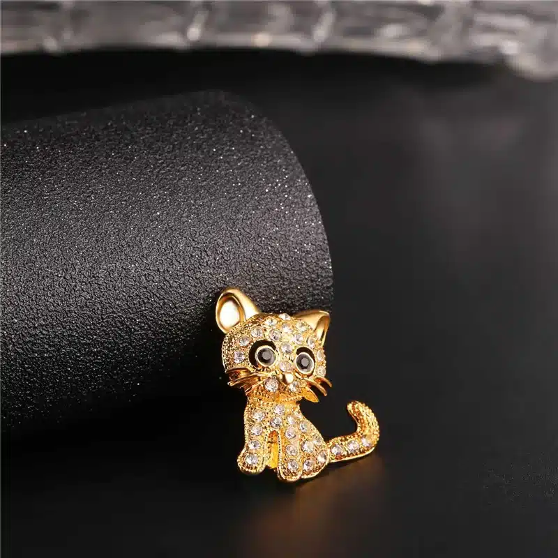 U7 Brand Cute Animal Little Cat Brooch For Women Gift Wholesale Silver/Gold Color Rhinestone Crystal Pin 2017 Hot Jewelry B119 15