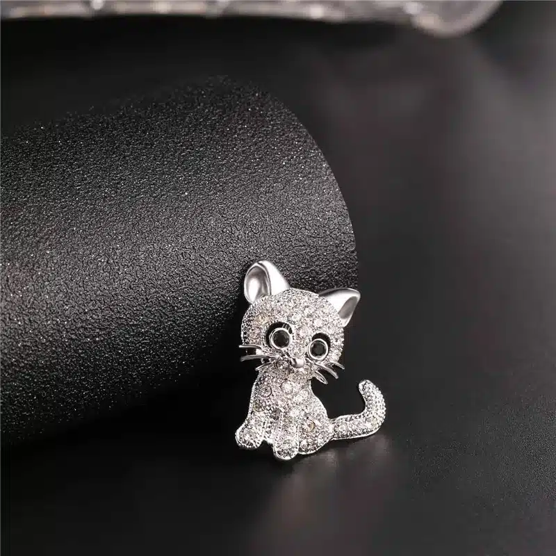 U7 Brand Cute Animal Little Cat Brooch For Women Gift Wholesale Silver/Gold Color Rhinestone Crystal Pin 2017 Hot Jewelry B119 16